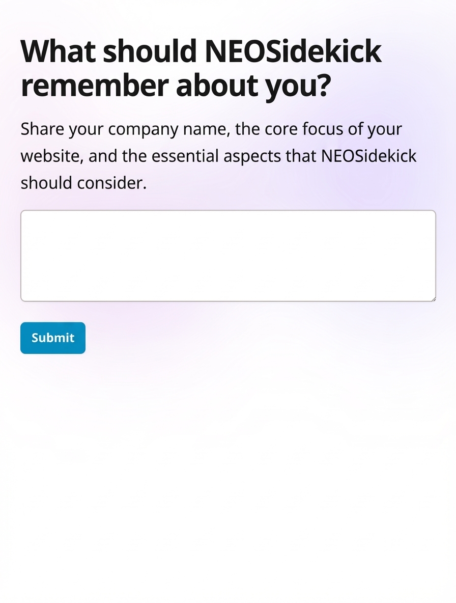 Woran soll sich NEOSidekick erinnern EN
