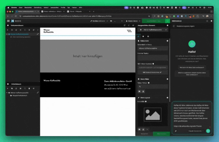 NEOSidekick Redaktionssystem-Agent Demo